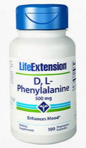D,l-phenylalanine Capsules, 500 Mg, 100 Vegetarian Capsules