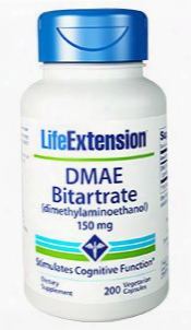 Dmae Bitartrate (dimethylaminoethanol), 150 Mg, 200 Vegetarian Capsules