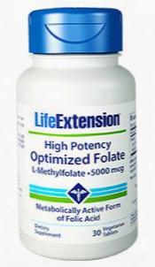 High Potency Optimized Folate, 5000 Mcg, 30 Vegetarian Tablets