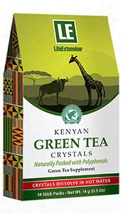 Kenyan Green Tea Crystals, 14 Stick Packs, 14 G (0.5 Oz)