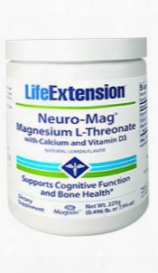 Neuro-mag Magnesium L-threonate With Calcium And Vitamin D3, 225 G (0.496 Lb. Or 7.94 Oz)