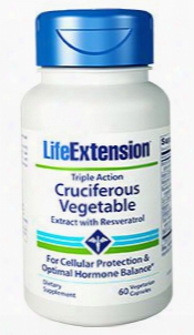 Triple Action Cruciferous Vegetable Extract With Resveratrol, 60 Vegetarian Capsules