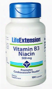 Vitamin B3 Niacin, 500 Mg, 100 Capsules