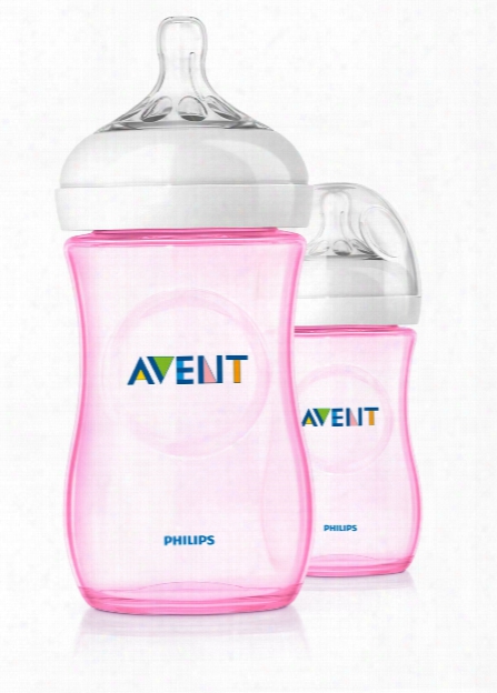 Avent Natural Baby Bottle Double Pack - Pink