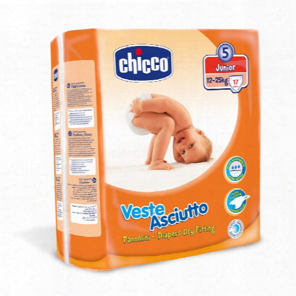 Chicco Veste Asciutto Diapers, Size 5 "junior␝, 12-25 Kg