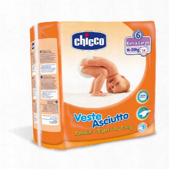 Chicco Veste Asciutto Dry Fitting Nappies, Extra Large