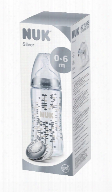 Nuk Silver Limited Edition Set First Choice Plus Baby Bottle With Genius Soother