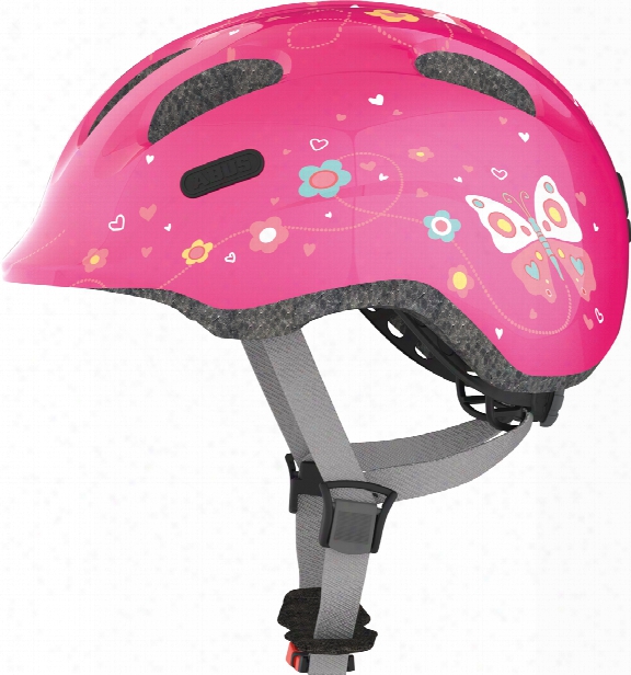 Abus Childâ�™s Bicycle Helmet Smiley 2.0 Pink Butterfly