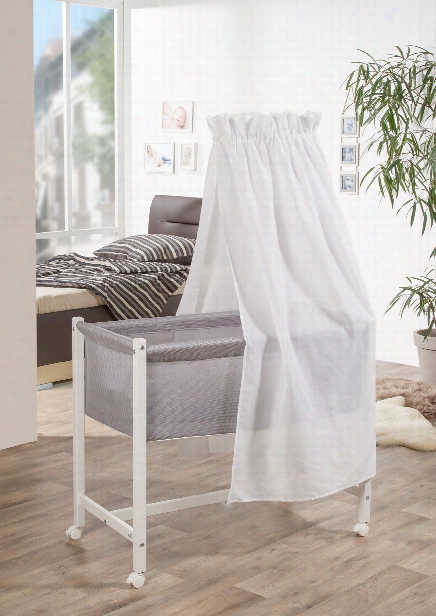 Geuther Bassinet Jasmin, White & White Canopy