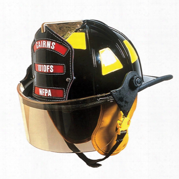 Cairns 1010 Helmet Traditional Style W/4" Faceshield, Standard Headliner, Black -  Black - Male - Excluded