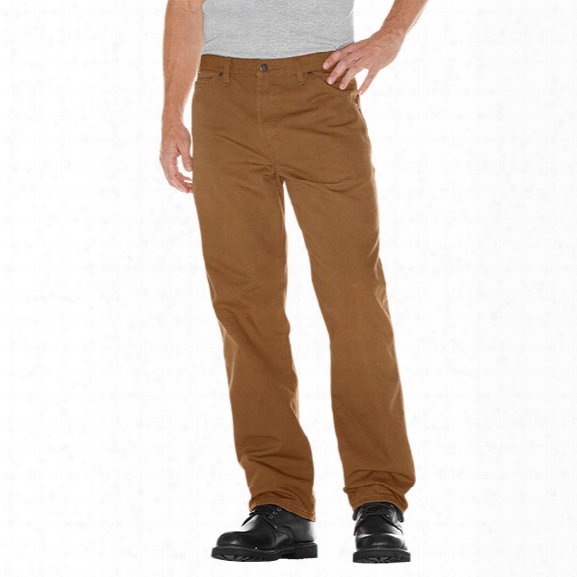 Dickies Relaxed Fit Duck Jean With Hammer Loop, Rinsed Brown Duck, 30 Waist 30 Inseam - Brass - Male - Included