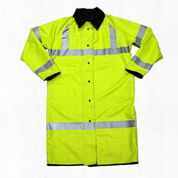 Neese Hi-visibility Reversible Traffic Rain Coat, Xxxxx-large, Lime Green/black - Lime - Male - Included