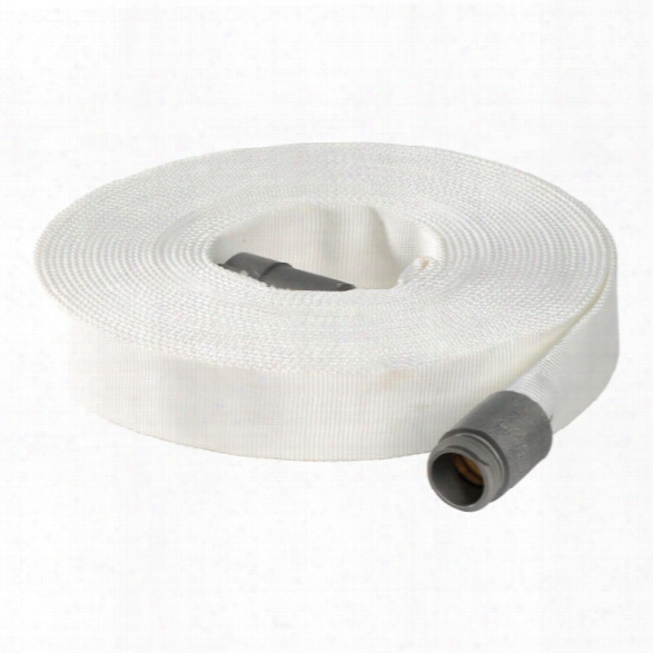 North American Fire Hose 1" Forestry Hose W/ Aluminum Nst Couplings, White, 100' - White - Unisex - Excluded