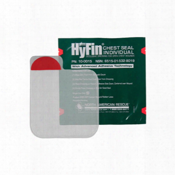 North American Rescue Chest Seal Dressing, Hyfin - Red - Male - Included