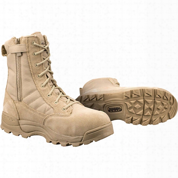 Original S.w.a.t. Classic 9" Safety Boot, Sidezip, Tan, 10.5m - Metallic - Male - Included