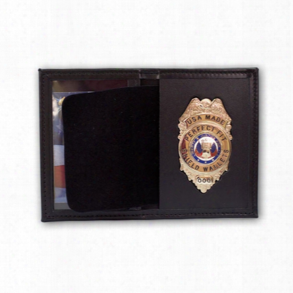 Perfect Fit Dress Leather Badge And Id Case, Black, Id 2 1/4" X 3" - Black - Male - Included