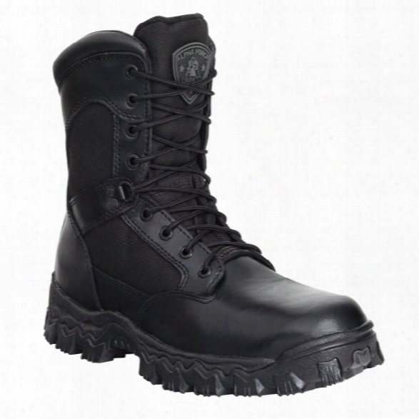 Rocky 8" Alpha Force Side-zip Boots, Men's, Black, 10.5, Medium - Black - Male - Included