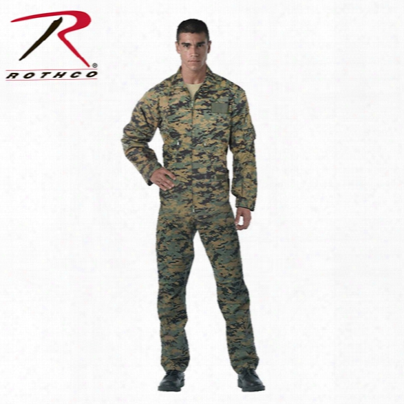 Rothco Flightsuit, Woodland Digital Camo, Large - Camouflage - Male - Included