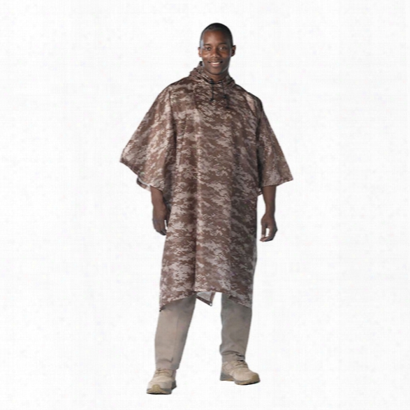 Rothco G.i. Type Military Rip-stop Poncho, Desert Digital Camo, Os - Tan - Male - Included