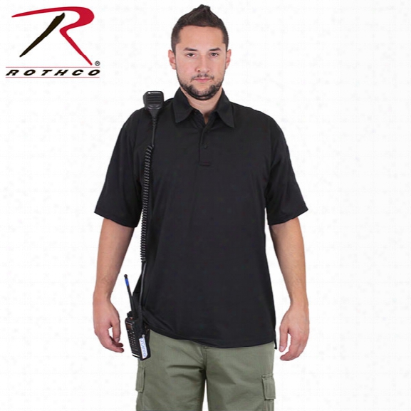 Rothco Tactical Performance Polo Shirt, Black, Large - Black - Male - Included
