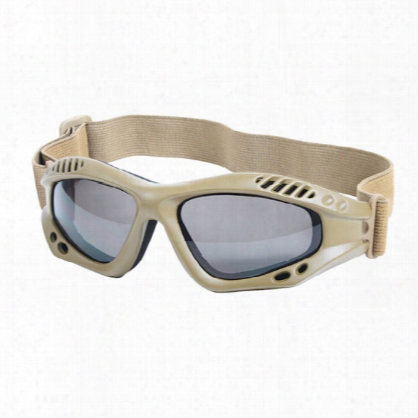 Rothco Ventec Tactical Goggles, Coyote - Smoke - Male - Included