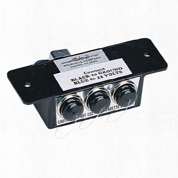 Sho-me Three Accessory Outlets In One Compact Box, 12v, 15 Amps Each - Black - Male - Included