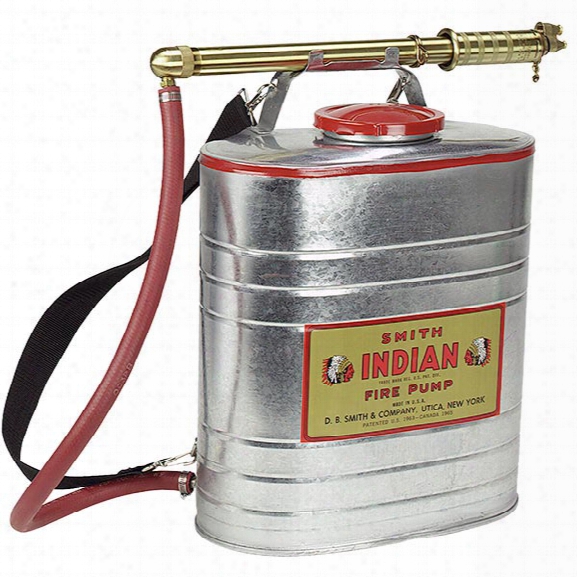 Smith Indian Fire Pump, 5 Gallon Galvanized Steel Tank W/ Smith Indian Pump - Brass - Male - Included