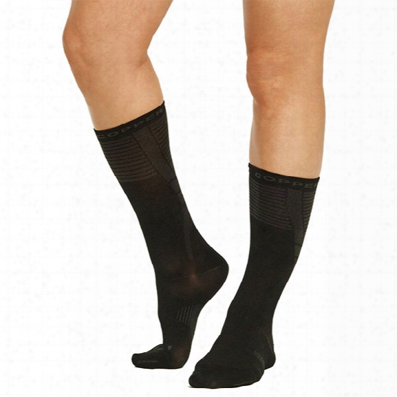 Tommie Copper Women Vitality Dress Crew Sock, Black, Lg - Copper - Male - Included