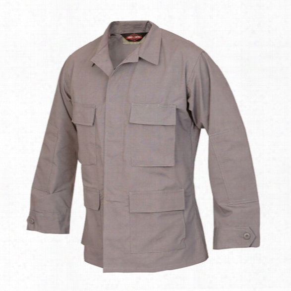 Tru-spec Bdu Coat, Poly/ctn Ripstop, Grey, 2x Long - Black - Male - Included