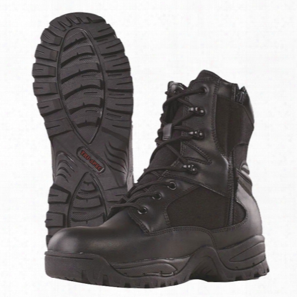 Tru-spec Tactical Assault 9" Side-zip Boot, Black, 10.5 Medium - Metallic - Unisex - Included