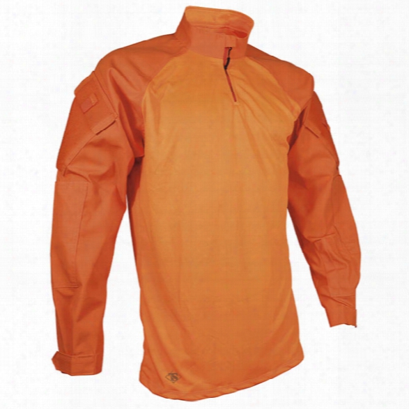 Tru-spec Tru 1/4 Zip Combat Shirt, Poly/ctn Twill, Orange, 2x-large Long - Orange - Male - Included