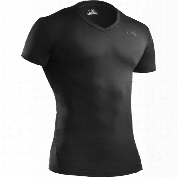 Under Armour Heatgear V-neck Compression Ss T-shirt, Black, 2xl - Black - Male - Excluded