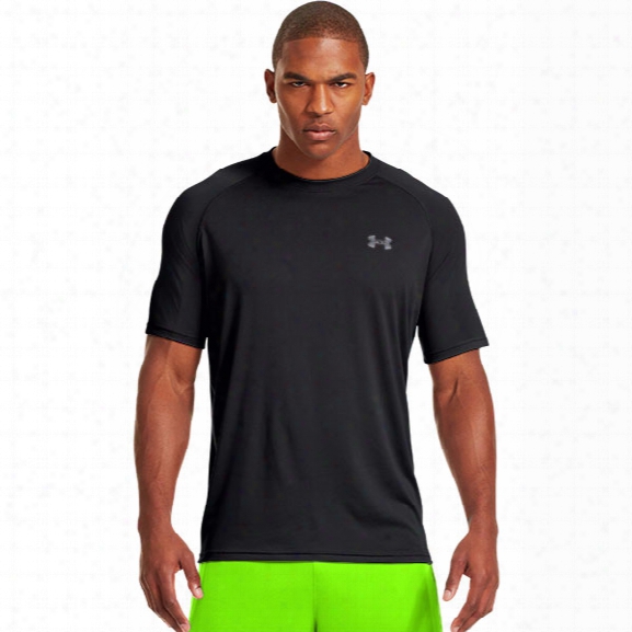 Under Armour Tech Tee Polyester Men's Ss, Black/white, 2x-large - Black - Male - Excluded