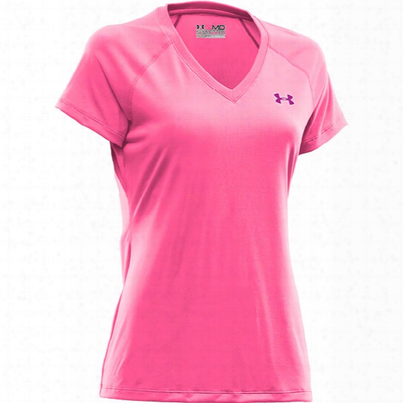 Under Armour Tech Tee Polyester Women's Ss, Cerise/strobe, X-small - Cerise - Male - Excluded