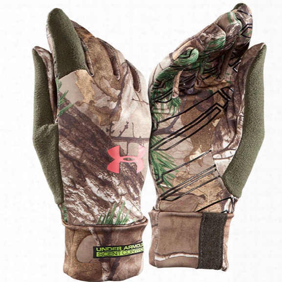 Under Armour Womens Scent Control Glove, Realtree Ap-xtra/rifle Green/perfection, Large - Green - Female - Excluded