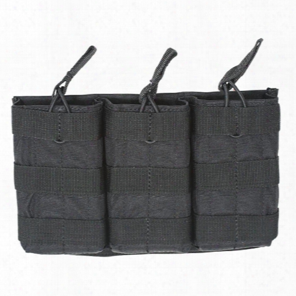Voodoo Tactical M4/m16 Open Top Triple Mag Pouch With Bungee System, Black - Black - Unisex - Included
