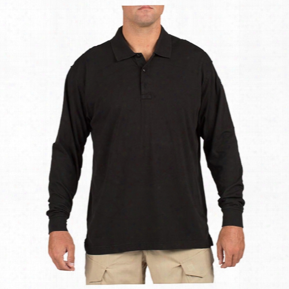 5.11 Tactical Men's Jersey Knit Long-sleeve Tactical Polo Shirt, Black, Xx-large - Black - Male - Excluded