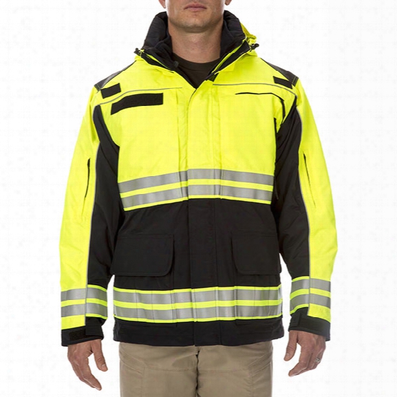 5.11 Tactical Responder High-vis Parka, Men, Dark Navy, Xx-large - Yellow - Male - Excluded