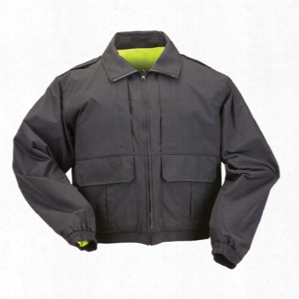 5.11 Tactical Reversible Hi-vis Duty Jacket, Black/hi-vis Yellow, Xx-large - Yellow - Male - Excluded