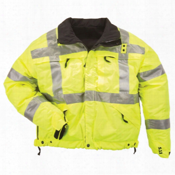 5.11 Tactical Reversible Hi-vis Reflective Jacket, Hi-vis Yellow, Xx-large - Black - Male - Excluded