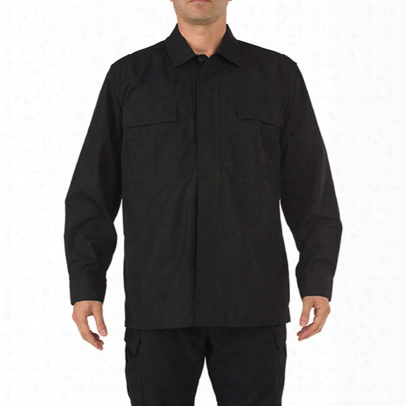 5.11 Tactical Tdu 65/35 Poly/cotton Ripstop Shirt W/ Elbowpads, Regular Length, Black, Xx-large - Black - Male - Excluded