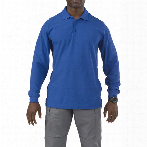 5.11 Tactical Utility Long Sleeve Polo, Academy Blue, 2x-large - Blue - Male - Excluded