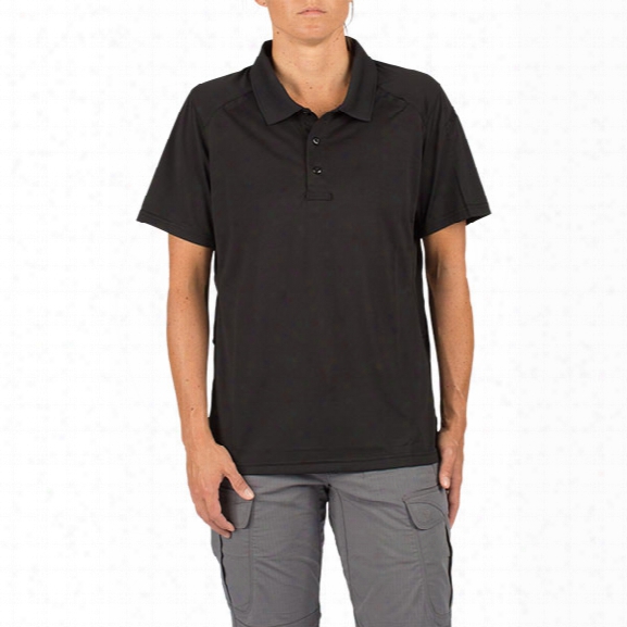 5.11 Tactical Women's Helios Short Sleeve Polo, Black, Large - Black - Female - Excluded