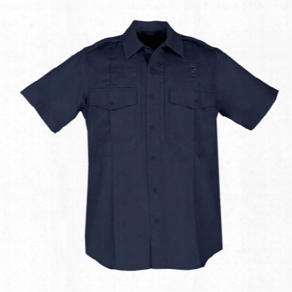 5.11 Tactical Womens Pdu Twill Class B Short Sleeve Shirt, Midnight Navy, Large Tall - Blue - Female - Excluded