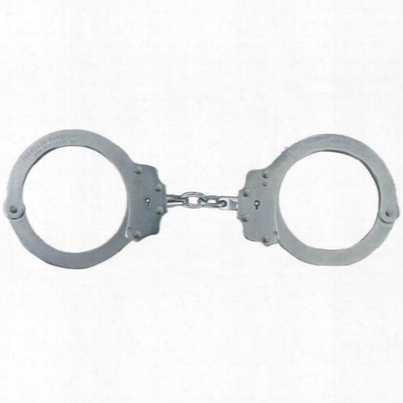 Peerless 702c Oversize Chain Link Handcuffs, Nickel Finish - Carbon - Unisex - Included