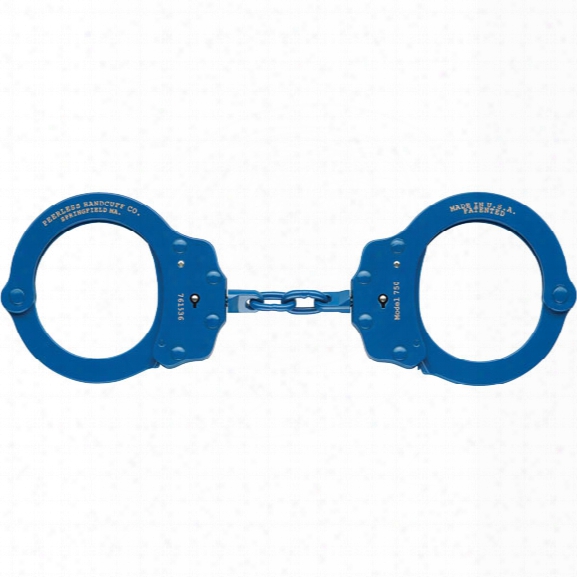 Peerless 750c Chain Link Handcuffs, Blue - Carbon - Male - Included