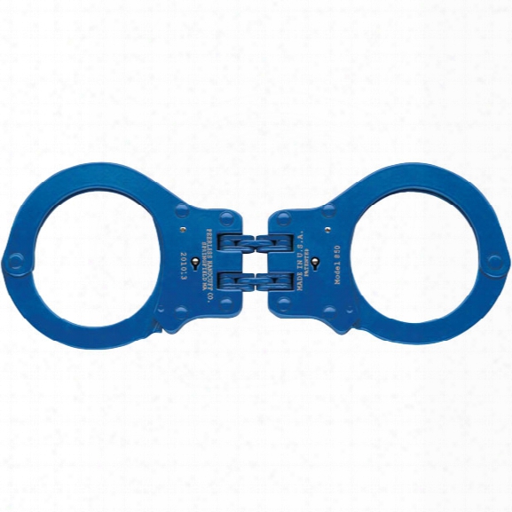 Peerless 850c Hinged Handcuffs, Blue - Carbon - Male - Included