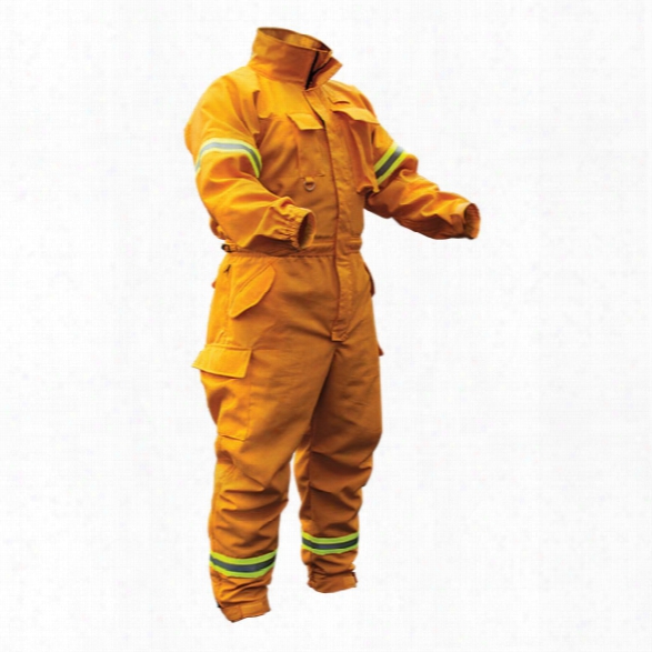 Pgi Fireline Smokechaser (deluxe) Jumpsuit, Nomex Iiia, 6 Oz., Yellow, 2x, Regular - Black - Male - Included