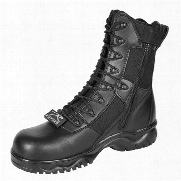 Rothco 8" Forced Entry Side-zip Ct Tactical Boot, Black, 10.5 Regular - Metallic - Male - Included