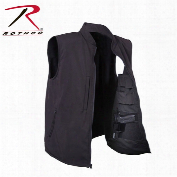 Rothco Concealed Carry Soft Shell Vest, Black, Large - Black - Male - Included